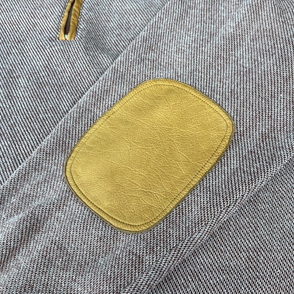 ORVIS Rust Color Knit 1/4 Zip Leather Trim & Elbow Patches Pullover Jacket MD - Picture 9 of 12